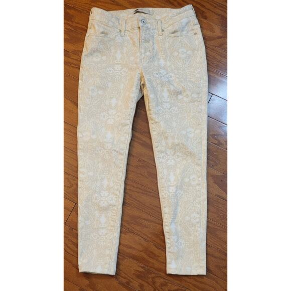 Levi’s Womens (Size 8) Legging Tan Floral Stretch (29x32) Jegging Denim Jeans - Picture 1 of 15